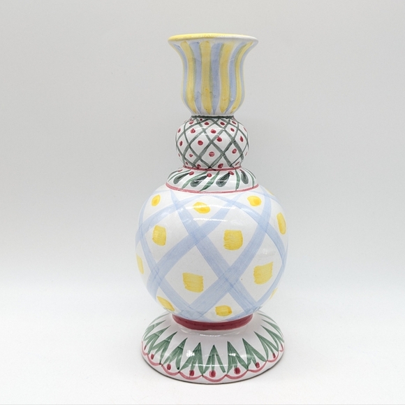 Vintage Mackenzie Child's Aalsmeer Ceramic Candlestick Holder - Picture 1 of 8